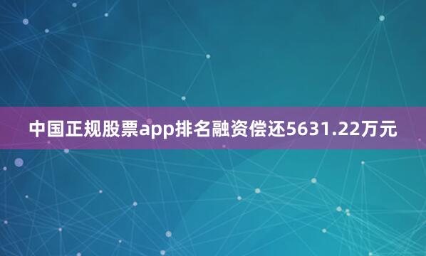 中国正规股票app排名融资偿还5631.22万元